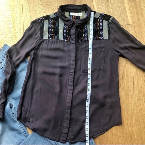 URBAN OUTFITTERS PURPLE EMBROIDERED SHIRT - S - Picture 9 of 9